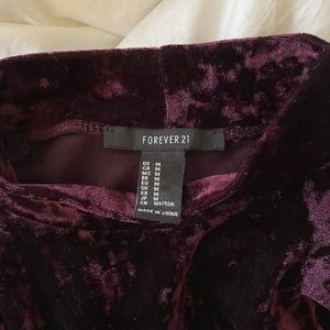 Mock neck purple velvet t-shirt